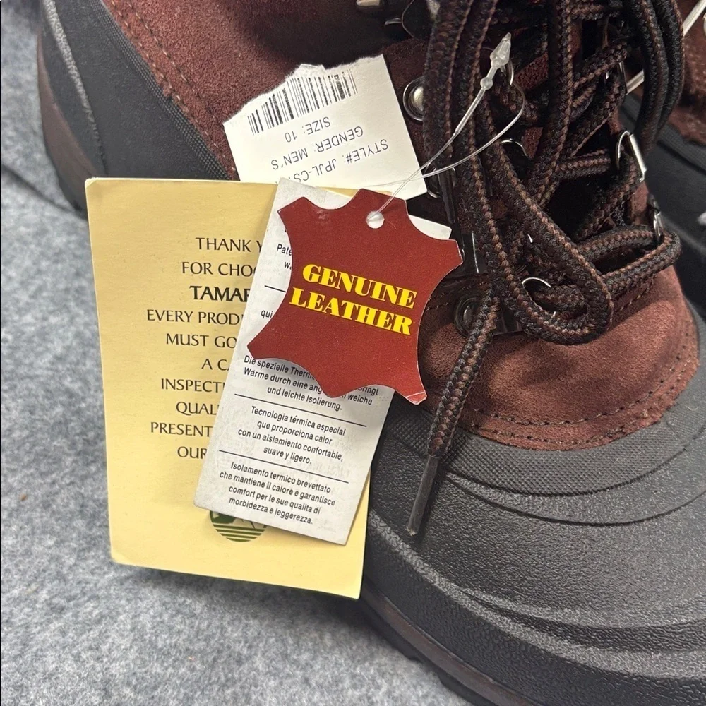Tamarack thermolite leather lace up insulated  Black and Brown  Boots size 10